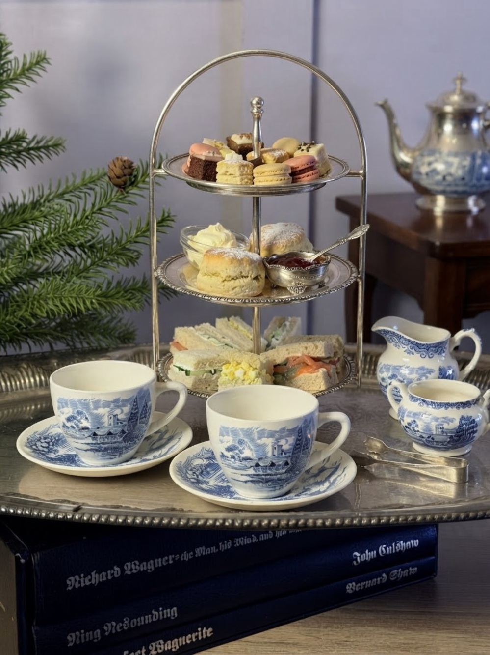 Set of 2 Enoch Wedgwood Ironstone Vintage Teacup and Saucer Sets England